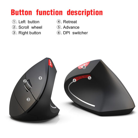 New Wireless Mouse 2.4G Vertical Health Mouse External Battery 6D Design Computer Office - V.I.P Digital Presence