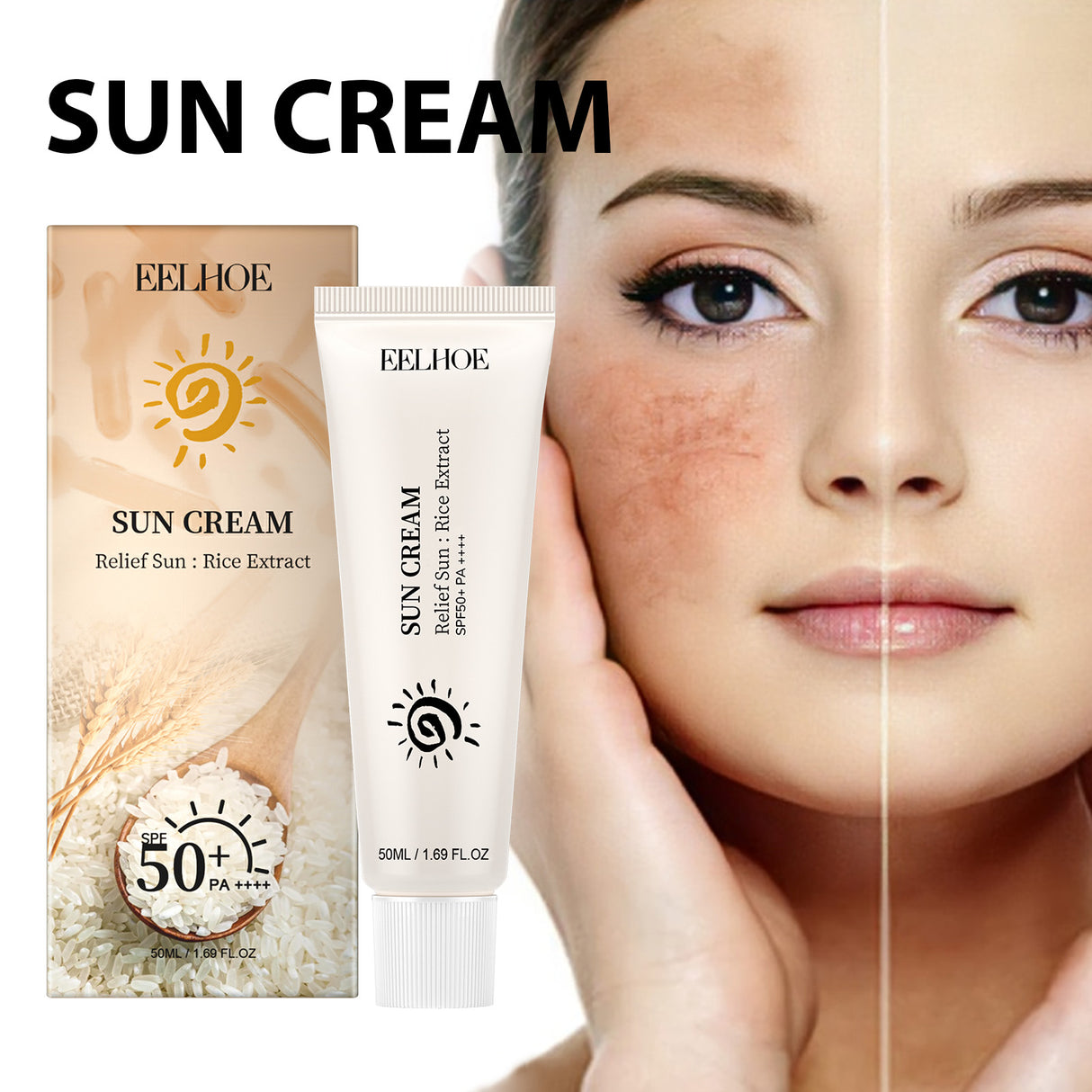 Rice Protective Cream Moisturizing, Refreshing, Non-Sticky, Naturally Protects Against Uv Exposure And Increases Skin Elasticity - V.I.P Digital Presence