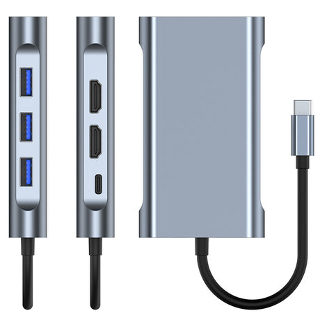 Cross border 8-in-1 docking station network card MST multi screen display suitable for Apple Huawei computer type-c docking station - V.I.P Digital Presence