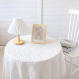 Lace White Tablecloth Ins Style Coffee Table Cloth Art Photo French Retro Knitting