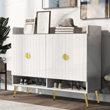 U-Can shoe cabinet with door, 11 layers with adjustable shelves, modern wooden shoe cabinet (PVC surface) - V.I.P Digital Presence