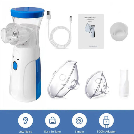 Outdoor Portable Nebulizer Silent Mesh Mini First Aid Kit Handheld Asthma Inhaler Atomizer Kids Adult Saving Emergency Device - V.I.P Digital Presence