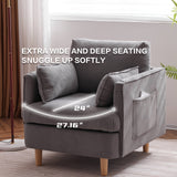 29.5 "W Modern Fabric Decorative Chair Armchair Upholstered Reading Chair Single Sofa Casual Club Chair