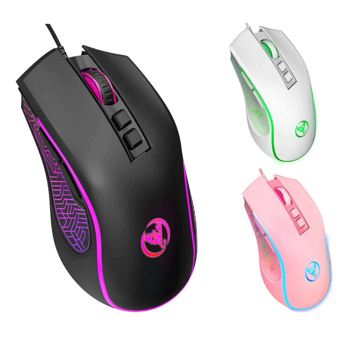 X100 wired gaming mouse with colorful glowing e-sports office mouse adjustable 3600dpi - V.I.P Digital Presence