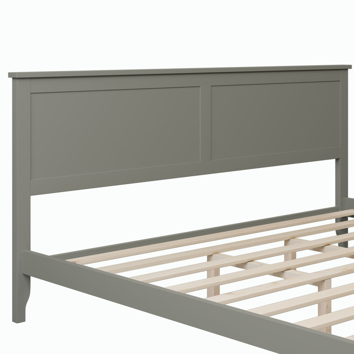 Modern Gray Solid Wood King Platform Bed - V.I.P Digital Presence