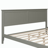 Modern Gray Solid Wood King Platform Bed - V.I.P Digital Presence