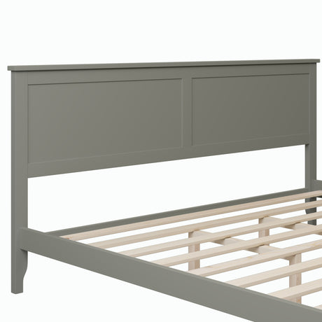 Modern Gray Solid Wood King Platform Bed - V.I.P Digital Presence