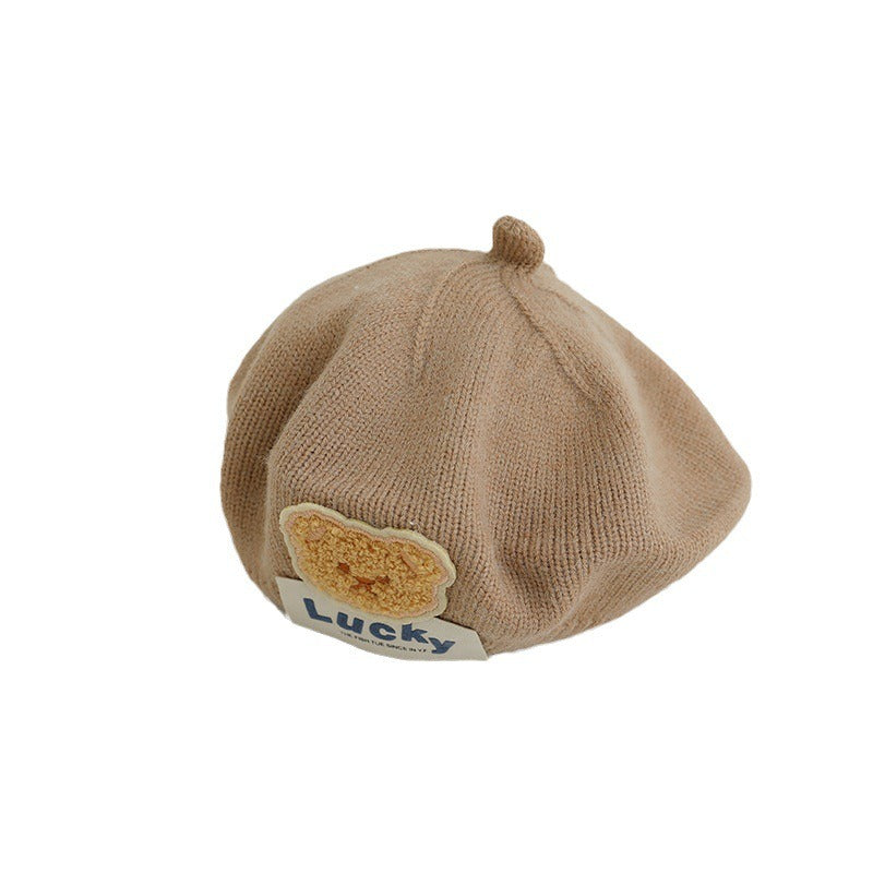 Children Spring and Autumn Beret Baby Cute Bear Hat Korean Version Male and Female Baby Corduroy Painter Hat - V.I.P Digital Presence