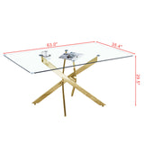 Rectangular Tempered Glass Dining Table, Modern Dining Room Interior Design, For 6 People - V.I.P Digital Presence