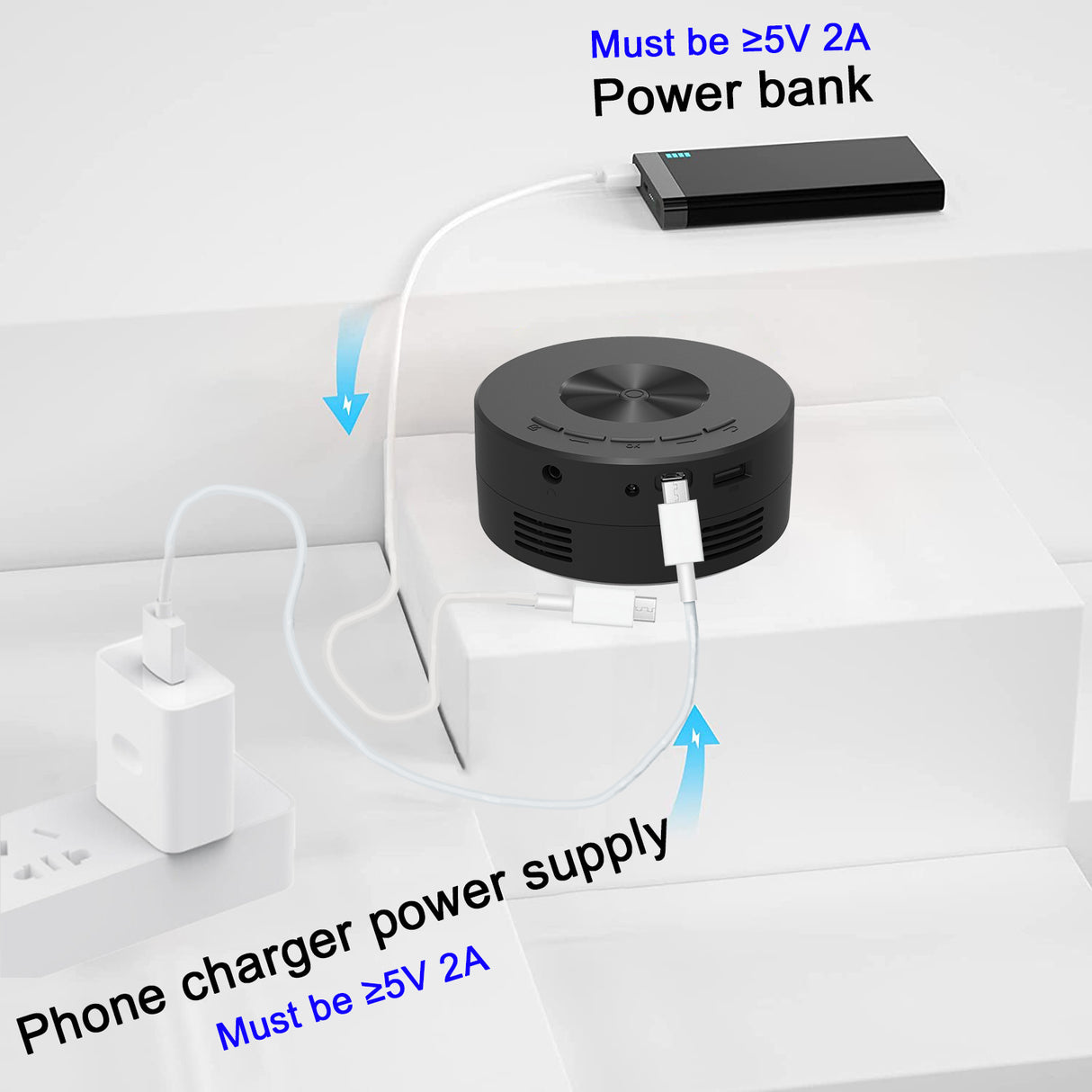 Miniproyector portátil para el hogar YT200, ideal para niños pequeños, con proyección en teléfonos móviles. 