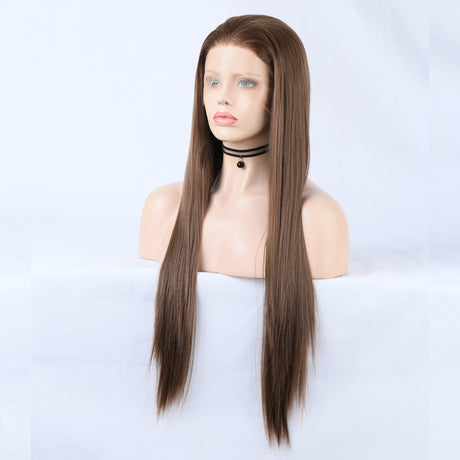 Wig Ladies Wig Front Lace Large Lace Ladies Chemical Fiber Wig Headgear Lace wigs Long Straight Hair - V.I.P Digital Presence