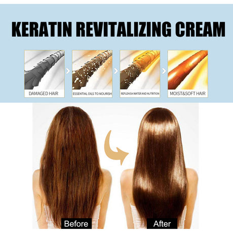 Keratin Revitalizing Cream, Long Lasting Fragrance Soft Light Smoothing Frizz Repair Split End Conditioner - V.I.P Digital Presence