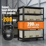 Household storage rack, adjustable display rack, carbon steel storage rack 120cm * 50cm * 180cm, five layers (black) - V.I.P Digital Presence