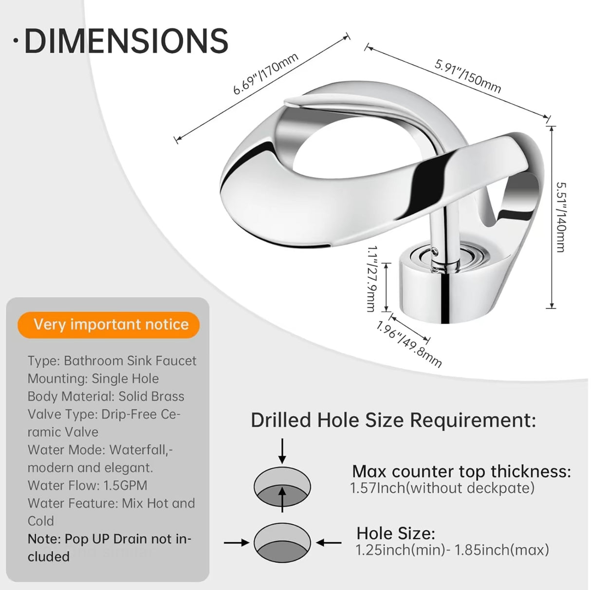 AquaFalls Chrome Tap