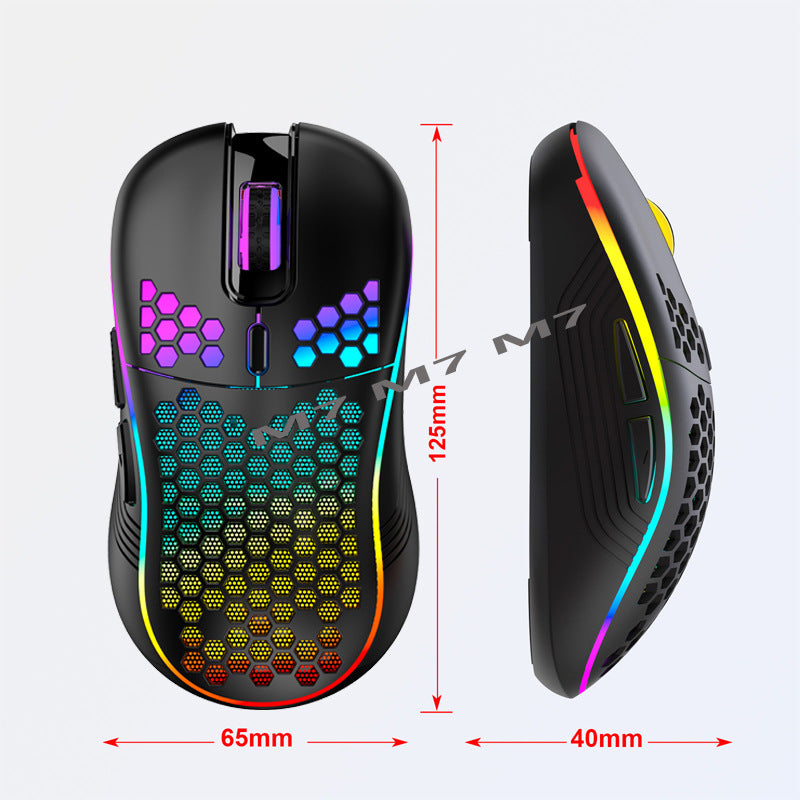 2.4G Wireless Cave Mouse Lightweight Gaming Mouse with Luminous 7 Color Breathing Light Computer Accessories - V.I.P Digital Presence