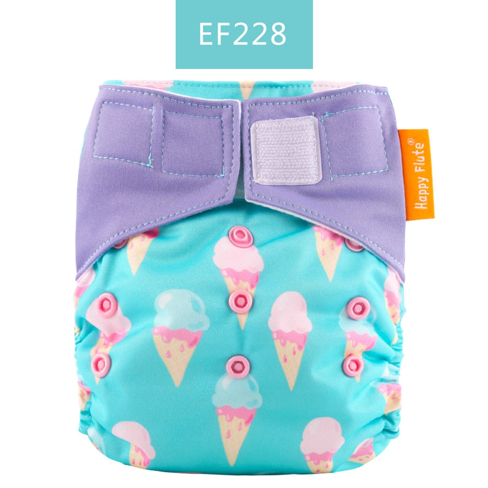 Happy Flute 1 pcs heavy wetter night AIO AI2 baby cloth diaper nappy one size fit all - V.I.P Digital Presence