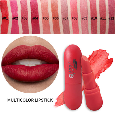 12 Color Rhombic Matte Lipstick Yeast Color Does Not Stick To The Cup And Does Not Fade - V.I.P Digital Presence