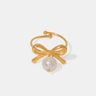 Stainless Steel Pearl Bow Ring - V.I.P Digital Presence