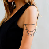 Sweet and Cool Gothic Cross Crystal Chain Multi layer Open Arm Bracelet Hand Ornament Leg Chain - V.I.P Digital Presence