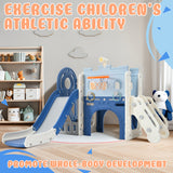 9-1 Toddler Slide Set,Kids Slide for Toddlers Ages 1+, Basketball Hoop, Tunnel and Storage Space, Pirate Ship Themed Slide - V.I.P Digital Presence