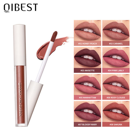 QIBEST Velvet Matte Lip Gloss Matte Moisturizing Non-Stick Lip Glaze Non-Fading Lip Gloss - V.I.P Digital Presence