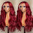 European and American fashion wine red wig hot selling front lace big wave long curly hair wig full head cover - V.I.P Digital Presence