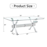 Dining table Modern tempered glass dining table 79 ''x39''x30 '' 1105 - V.I.P Digital Presence