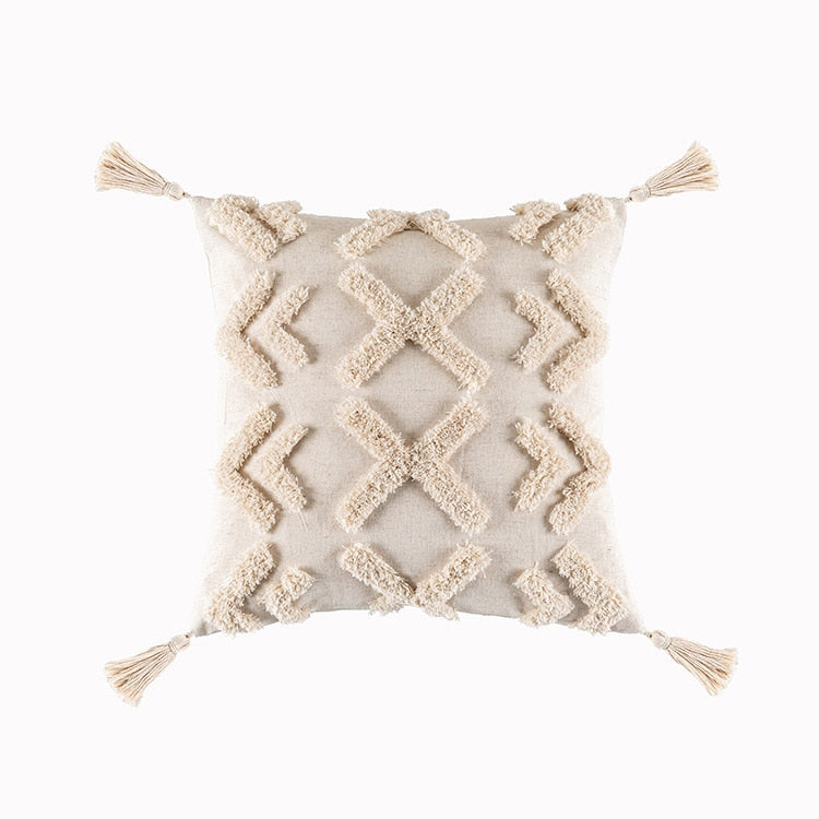 Tassels Cushion Cover 45x45cm Beige White Pillow Covers Decorative Pillow Case Square Home Boho Decor Macrame Pillowcase - V.I.P Digital Presence