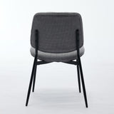 2-piece retro linen chair set with curved wooden backrest, cushioned seat, adjustable metal legs, (gray linen) - V.I.P Digital Presence