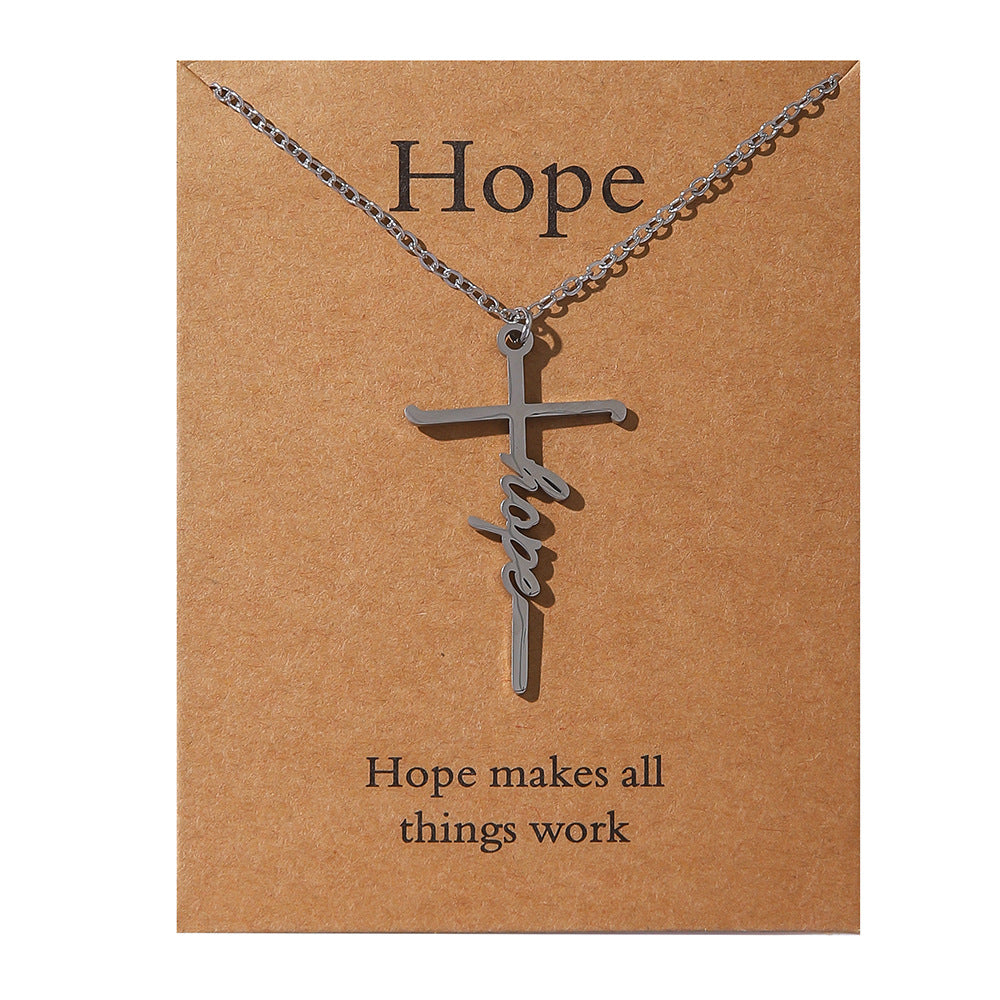 Faith Religious Gift Stainless Steel Cross Collarbone Chain Sweater Chain - V.I.P Digital Presence