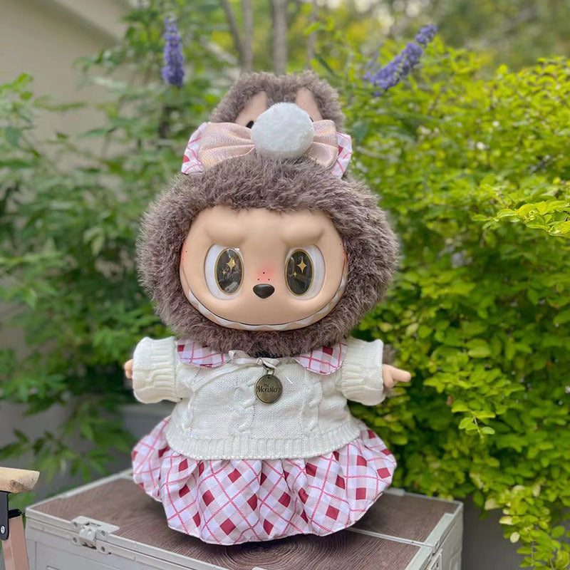 Ropa con diseño LABUBU de 58 cm, ropa de muñeca ZIMOMO, juguete de peluche LABUBU de goma, ropa linda