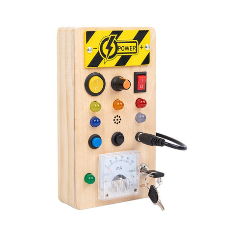 Montessori Busy Board Sensory Toys Wooden with LED Light Switch Control Board Travel Activities Kids Games for 2-4 Years Old - V.I.P Digital Presence