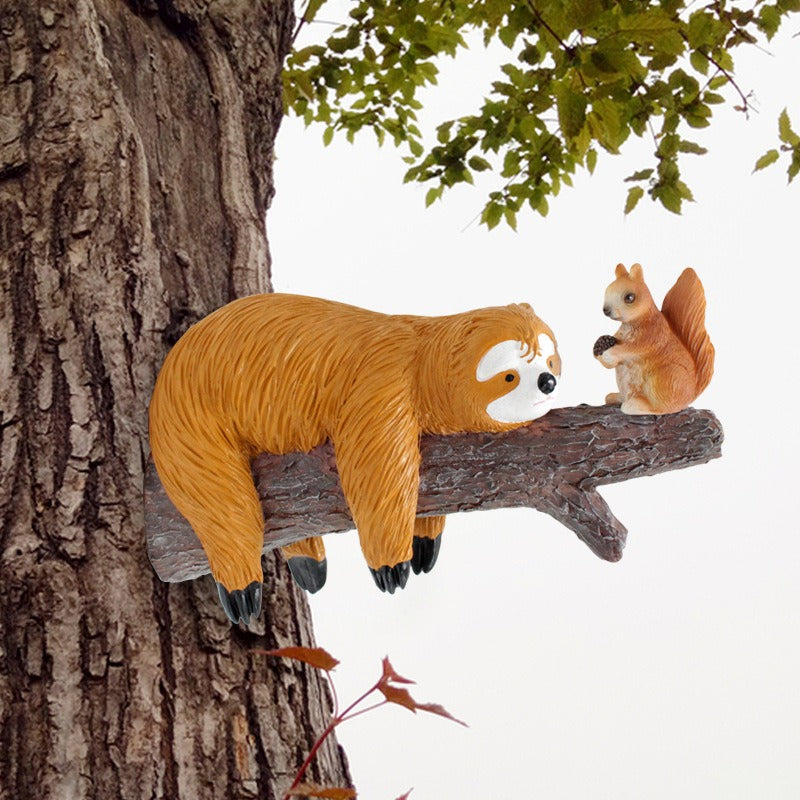 Sloth and Squirrel Resin Hangers Garden Cute Animal Tree Hangers - V.I.P Digital Presence