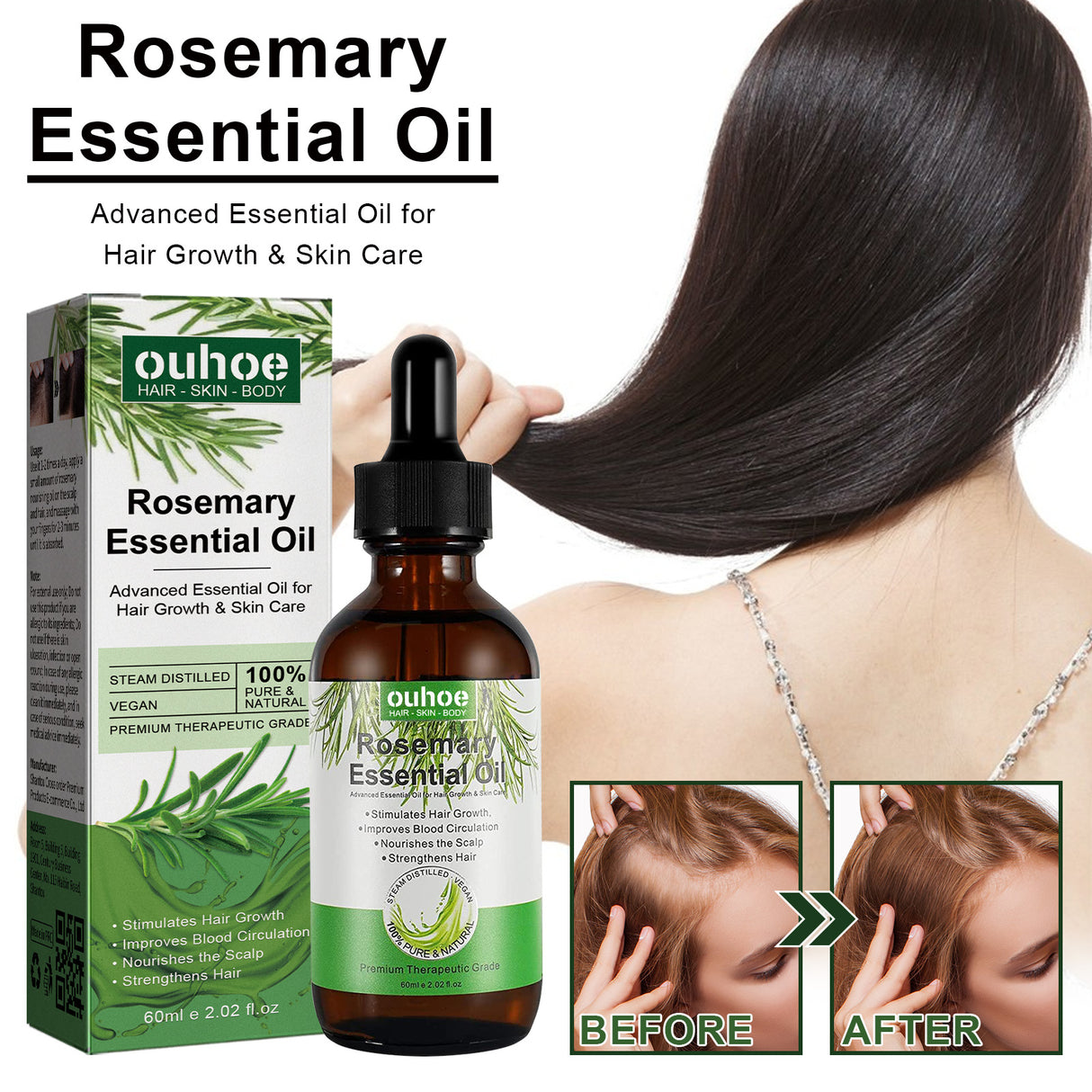 Rosemary Hair Dense Essential Oil, Prevent Hair Breakage And Hair Loss Strong, Strong And Solid Hair Moisturizing Root Dense Essential Oil - V.I.P Digital Presence