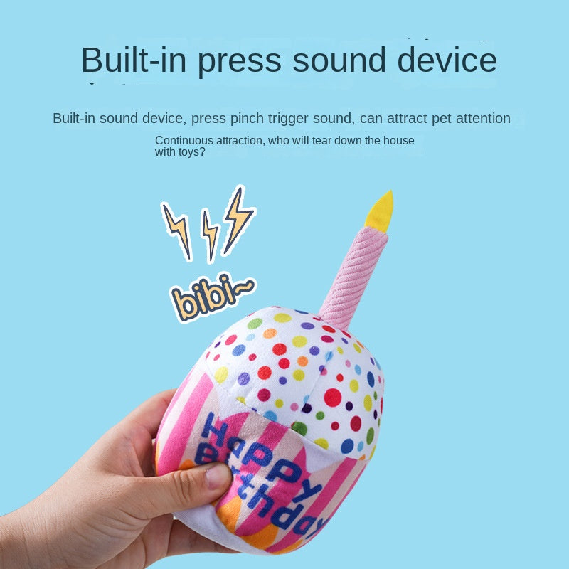 Pet Toy Birthday Cake Celebration Play Doll for Dogs with Sound and Chew Function Small Cake - V.I.P Digital Presence