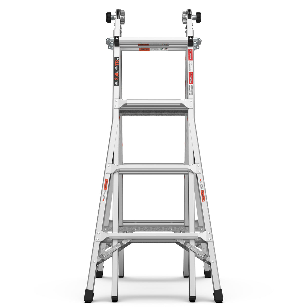 17ft Multi-Position Foldable Aluminum Ladder, A-Frame and Straight Ladder, ANSI 250lbs - V.I.P Digital Presence