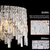 Deluxe round silver crystal chandelier, modern rectangular chandelier (excluding light bulbs) - V.I.P Digital Presence