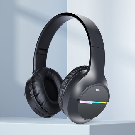 Head mounted wireless Bluetooth earphones with heavy bass M9 luminous sports game - V.I.P Digital Presence