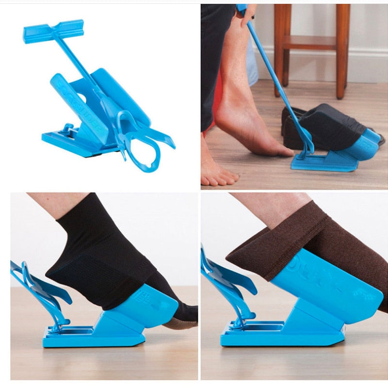 Pregnant Elder Sock Wearing Shoe Horn Device Slider Easy on /off Sock Aid Kit Shoe Horn Device No Bending Stretching Straining - V.I.P Digital Presence