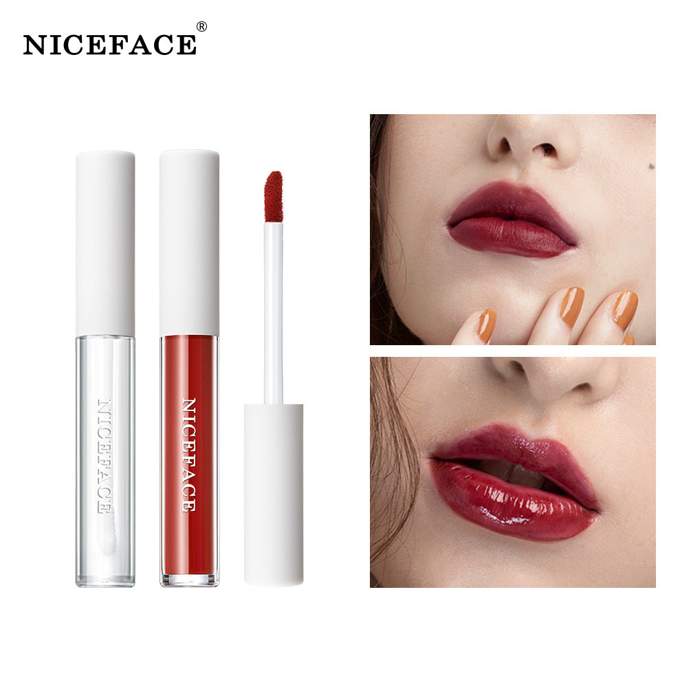 Niceface New Matte Non-Stick Cup Lip Glaze Set With Lip Plumper Texture Lip Gloss - V.I.P Digital Presence