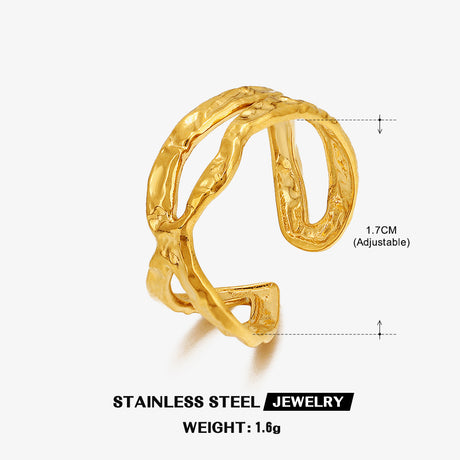 European and American fashion personality simple line cross opening ring - V.I.P Digital Presence