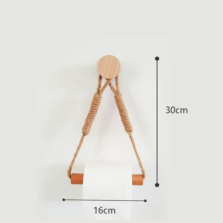 Nordic Indoor Wooden Solid Wood Hemp Rope Animal Tissue Holder Children's Room Decoration Wall Hanger Hemp Rope Hook Toilet Paper Holder - V.I.P Digital Presence