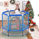 55'' Toddlers Trampoline with Safety Enclosure Net and Balls, Indoor Outdoor Mini Trampoline for Kids - V.I.P Digital Presence