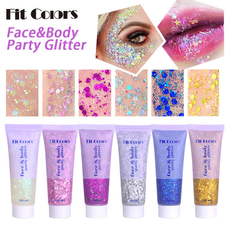Fit Colors Sequin Gel Mermaid Scale Face Body Lip Sequin Eye Shadow Bright Polarized Stage Makeup - V.I.P Digital Presence