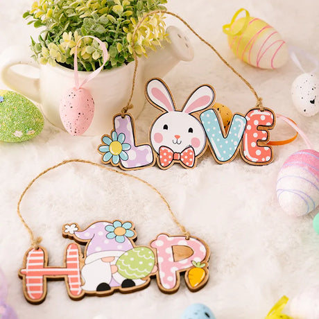 Easter Decoration Supplies Easter Letter Pendant Colorful Rabbit Pendant Colorful Letter Pendant - V.I.P Digital Presence