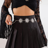 Gothic style spider web iron chain body chain retro carved sunflower alloy waist chain - V.I.P Digital Presence