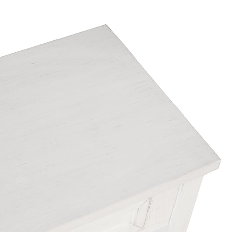 36'' Farmhouse Pine Wood Console Table Entry Sofa Table with 4 Drawers & 1 Storage Shelf (Antique White) - V.I.P Digital Presence