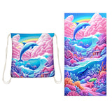 Two-in-One Foldable Beach Towel Printed Bath Towel All-In-One Beach Towel with Storage Bag - V.I.P Digital Presence