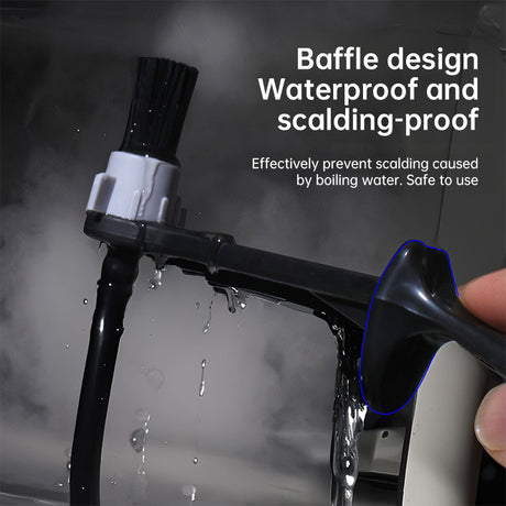 Barista tool: long - handle cleaning brush for coffee machine steam, with replaceable head to remove brew head dirt - V.I.P Digital Presence