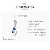 bamoer 2020 Summer Series Surfing with Sunglass Pendant Charm for Bracelet 925 Sterling Silver DIY Jewelry Accessories BSC263 - V.I.P Digital Presence